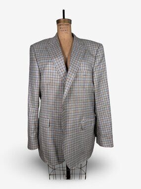 Loro Piana Fabric Samuelsohn Cachemire Silk Checkered Blazer